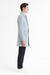 Mens Light Blue Wool Overcoat – Modern Long Coat with Classic Tailored Fit in Sky Blue