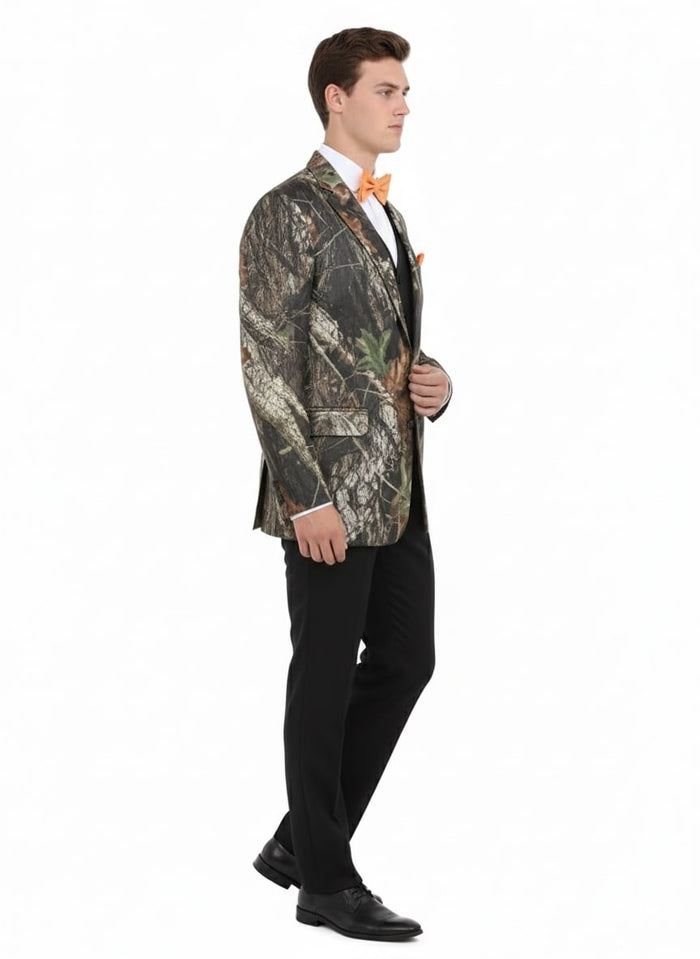 Mens Houndstooth Double-Breasted Overcoat – Classic Black and White Wool Blend Peacoat Wool Fabric - Image 2