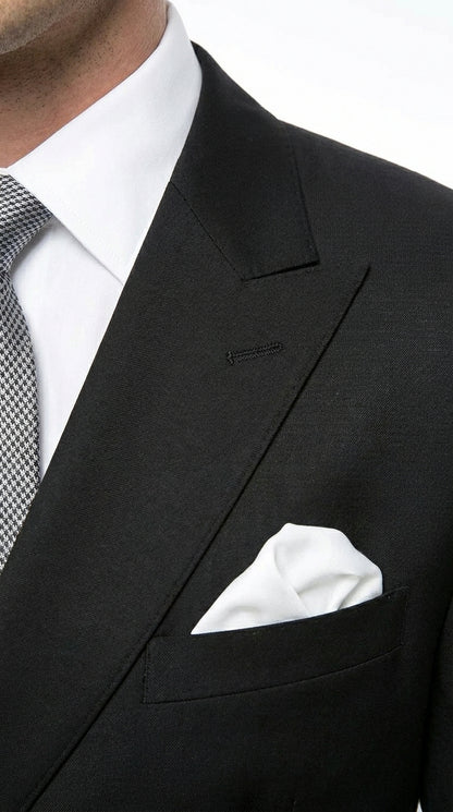 Statement Confidence Men'S Black Double Breasted Wool Italian Design Suit