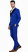 Mens Royal Blue Double-Breasted Tuxedo Suit – Modern Slim Fit Formal Wedding and Prom Outfit with Black Satin Lapel