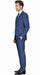 Mens Indigo Navy Blue Windowpane Check Suit – Classic 2-Piece Formal Business and Wedding Wear Set in Cobalt Blue