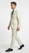 Men’s Ivory Paisley Shiny Suit – Flroal Formal Wedding and Prom Suit for Party, in Cream Off White