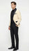 Men’s Ivory Dinner Jacket - Cream Velvet Blazer with Black Satin Lapel | Wedding and Party Formal Sport Coat in off white