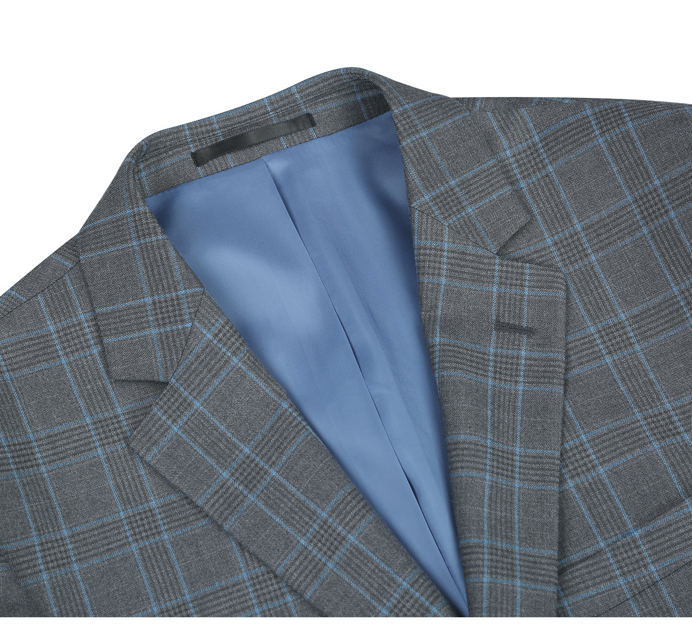 293-5 Men's Two Piece Classic Fit Windowpane Check Dress Suit - Image 3