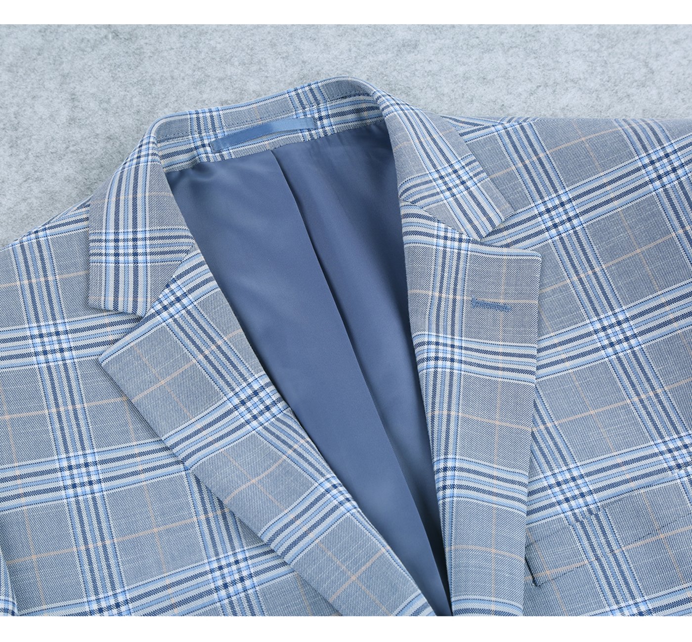 293-3 Men's 2-Piece Slim Fit Notch Lapel Stretch Windowpane Suit - Image 4