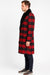 Mens Red and Black Plaid Wool Overcoat with Black Faux Fur Shawl Collar – Double-Breasted Winter Coat - Tartan Designs