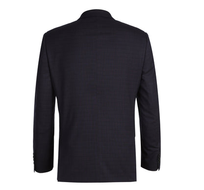 293-13 Men's Classic Fit Single Breasted Black Micro Check Notch Lapel Suits - Image 3