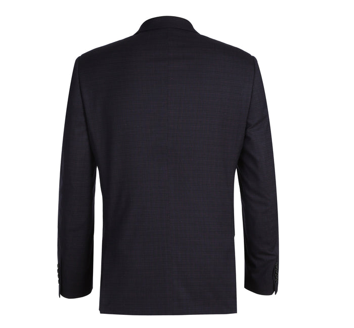 293-13 Men's Classic Fit Single Breasted Black Micro Check Notch Lapel Suits - Image 3