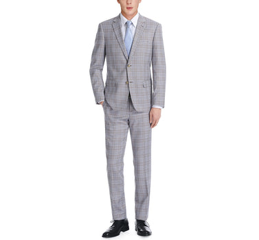 292-7 Men's Slim Fit 2-Piece Single Breasted Check Dress Suit - Image 3
