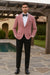 Mens Pink Velvet Tuxedo Dinner Jacket with Shawl Lapel – Slim Fit Blazer for Weddings, Prom in Rose Gold Color