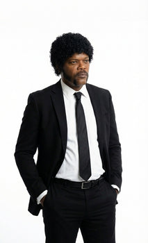 Mens Black Blazer – Jules Winnfield Inspired Pulp Fiction Style Classic Formal Blazer for Men Vintage Retro Jacket