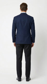 Mens Navy Blue Double Breasted Blazer – Classic Formal Suit Jacket for Business, Wedding, Office and Professional Wear