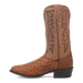 Dan Post Men's Tempe Full Quill Ostrich Round Toe Boots - Saddlebrown