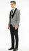Men’s Black and White Houndstooth Tuxedo Set with Velvet Shawl Lapel | 3-Piece Formal Suit with Double-Breasted Vest