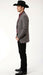Men’s Charcoal Gray Western Faux Suede Blazer – Double Button Cowboy Jacket for Wedding & Party Wear
