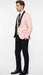 Men’s Blush Pink Tuxedo Suit Set with Black Shawl Lapel – 3 Piece Formal Wedding and Party Prom Vest + Black Pants