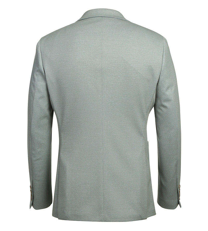 Half Canvas Slim Fit Blazer in Light Sage Gray - Image 3