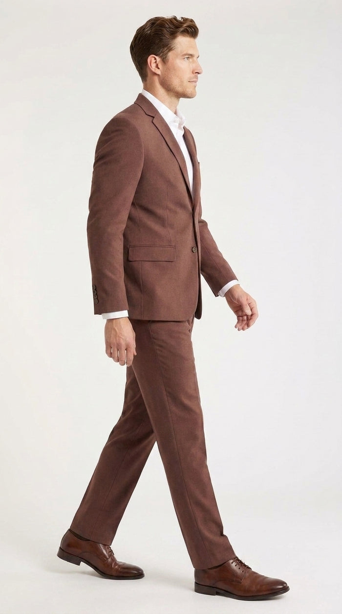 Men’s Coffee Brown 2-Piece Suit – Two-Button Wedding, Business and Formal Suit