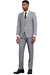 Men's Stacy Adams Modern Fit Vested Tonal Windowpane Plaid Suit in Light Grey