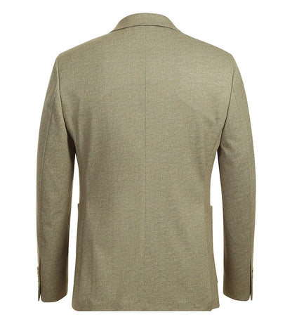 Half Canvas Slim Fit Blazer in Khaki - Image 3