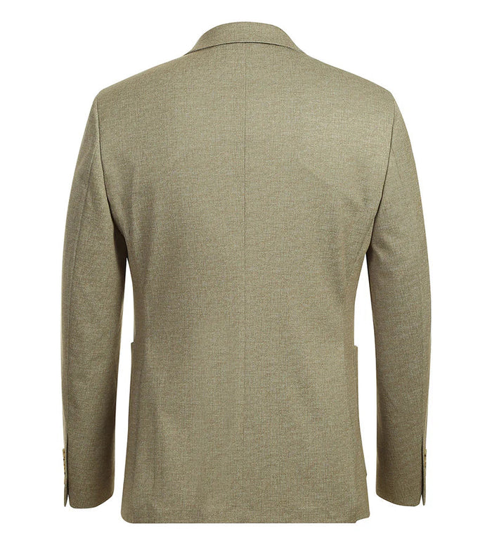 Half Canvas Slim Fit Blazer in Khaki - Image 3