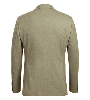 Half Canvas Slim Fit Blazer in Khaki - Image 3