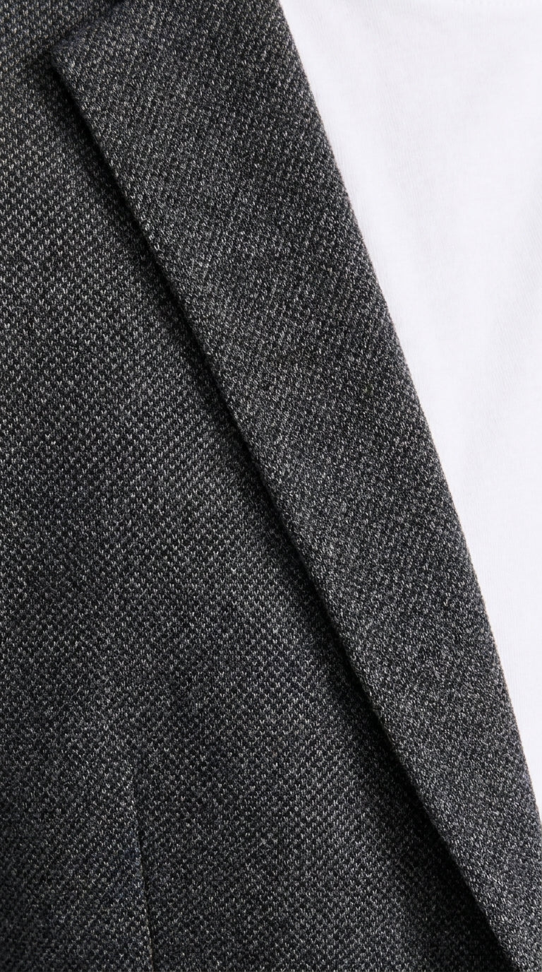 Men’s Charcoal Grey Sport Coat – Classic Two Button Notch Lapel Textured Blazer