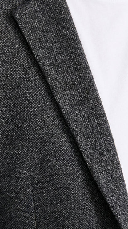 Men’s Charcoal Grey Sport Coat – Classic Two Button Notch Lapel Textured Blazer