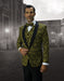 Mens Vested Floar Pattern Shawl Lapel Tuxedo in Gold