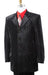 4 Button Men's Suit Velvet Black