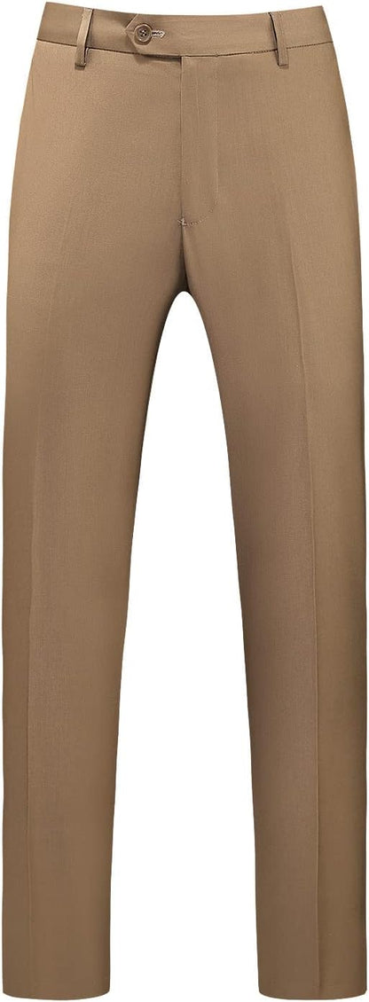 Mens Dress Pants Front Flat Fit Casual Pants