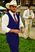 Men 2 Button Cowboy Trim in Royal-Blue Suit - Country Wedding Suits