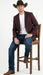 Men’s Burgundy Western  Blazer Jacket, Textured Cowboy Style Sport Coat for  - Tweed Herringbone Maroon Color