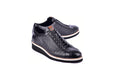 C211-4005-OSt Genuine Ostrich Sneaker-Black