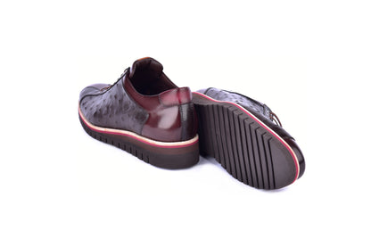 C21101-4005-OSt Genuine Ostrich Sneaker-Brown - Image 3