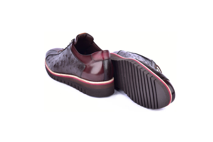 C21101-4005-OSt Genuine Ostrich Sneaker-Brown - Image 3