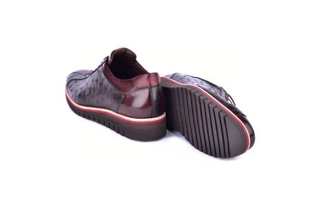 C21101-4005-OSt Genuine Ostrich Sneaker-Brown