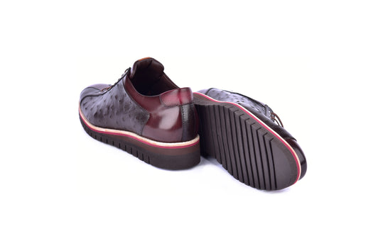 C21101-4005-OSt Genuine Ostrich Sneaker-Brown - Image 3