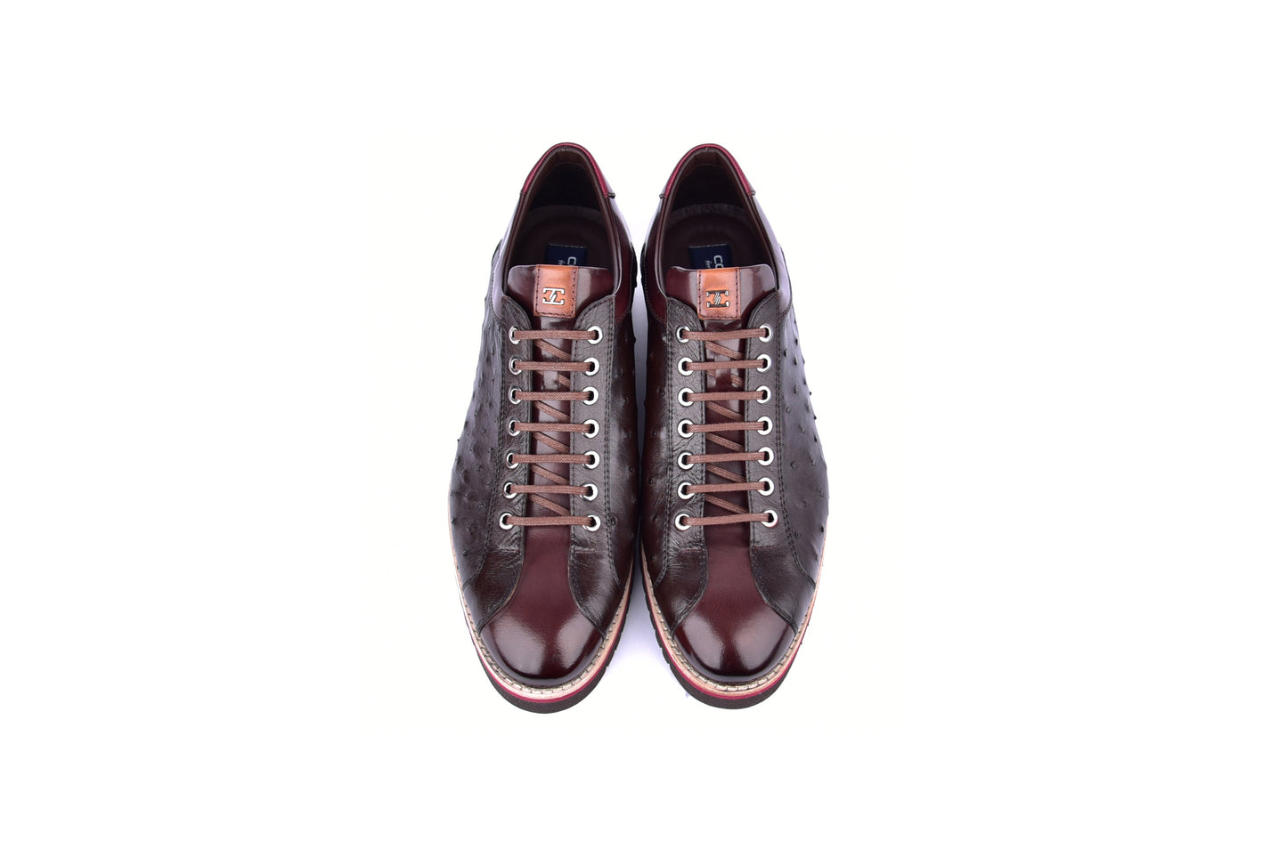 C21101-4005-OSt Genuine Ostrich Sneaker-Brown - Image 4