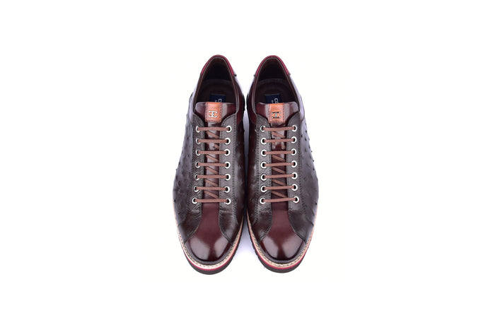 C21101-4005-OSt Genuine Ostrich Sneaker-Brown - Image 4
