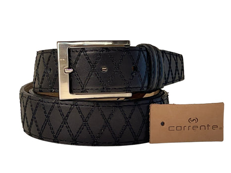 CBelt -4005 Quilted Leather Belt -Black