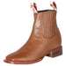 Tan Square Toe Ankle Boots