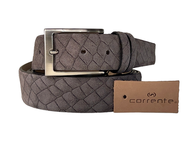 CBelt -4428C-  Suede Design Belt - Vizon