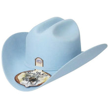 Kids 6x Larry Mahan Real Fur Felt Cowboy Hat Baby Blue