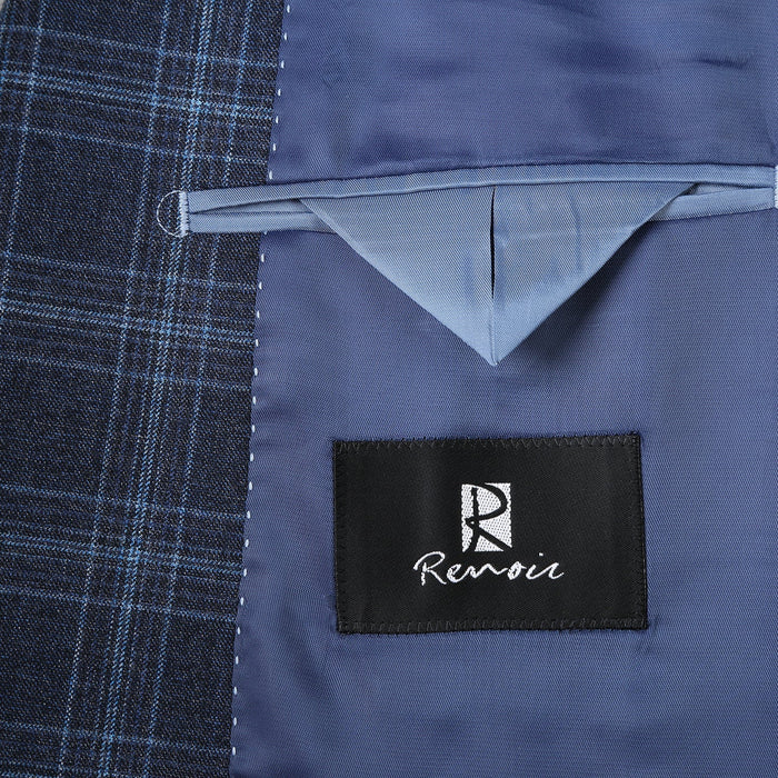 562-4 Men's Slim Fit Wool Stretch Checked Suits - Image 2
