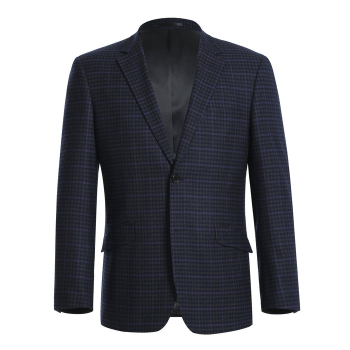 562-6 Men's Slim Fit Wool Stretch Checked Suits - Image 2