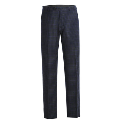562-6 Men's Slim Fit Wool Stretch Checked Suits - Image 6
