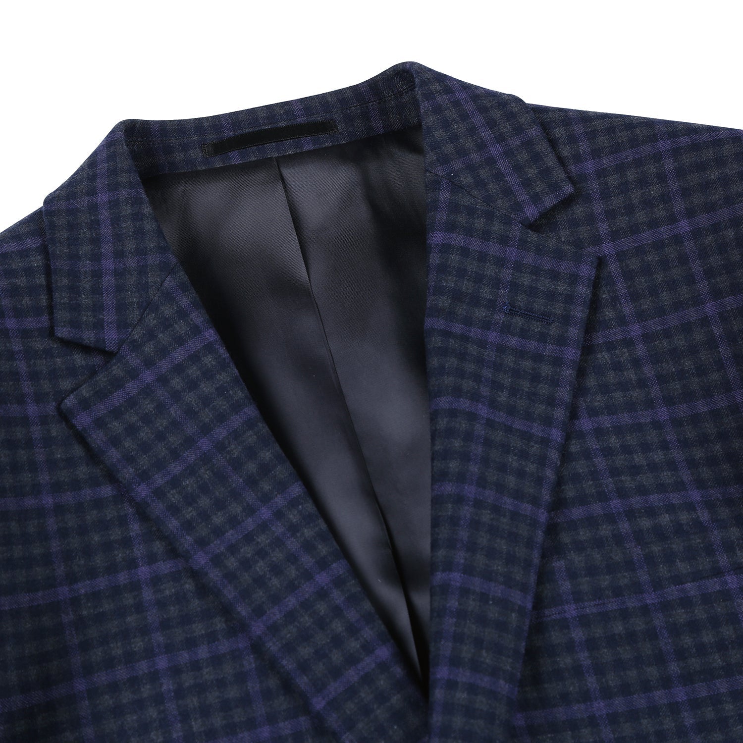562-6 Men's Slim Fit Wool Stretch Checked Suits - Image 3