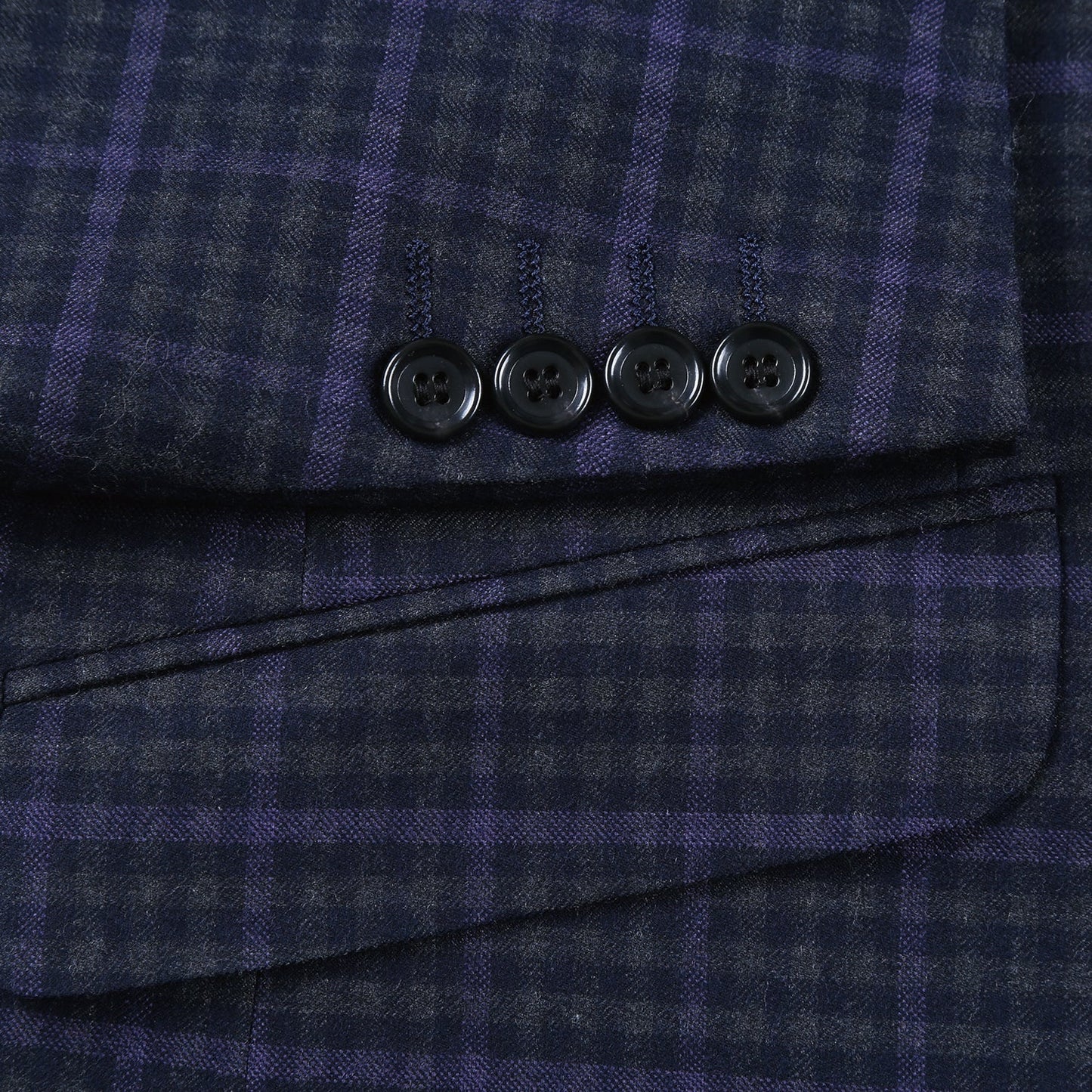 562-6 Men's Slim Fit Wool Stretch Checked Suits - Image 5