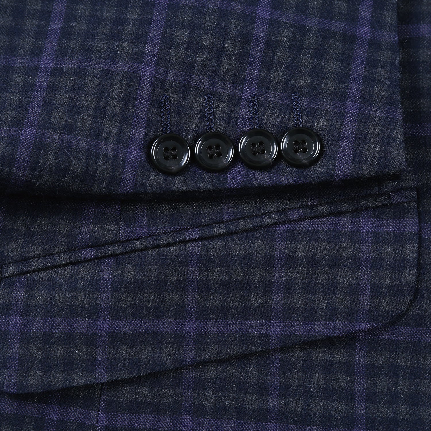 562-6 Men's Slim Fit Wool Stretch Checked Suits - Image 5